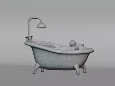 Bathtub Low-poly 3D model