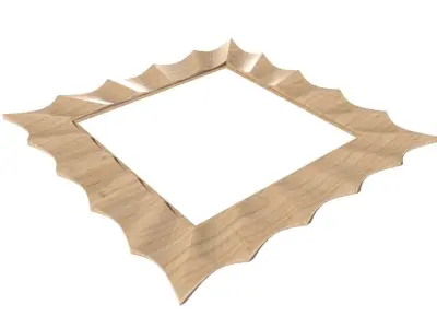 Frame-013 wooden frame with scalloped edge 3D model