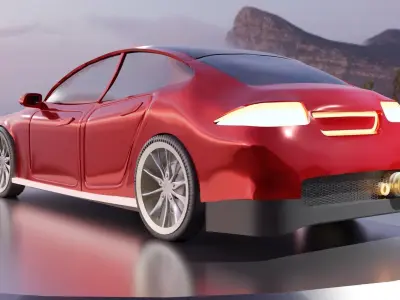 Tesla Car Low-poly 3D model