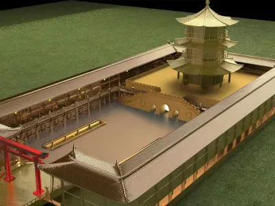 Chinese ancient tower  3D model