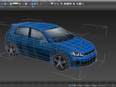 German Hatchback R Generic 2015 Low-poly 3D model