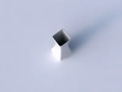 Vase larger opening rectangle smooth 3D print model