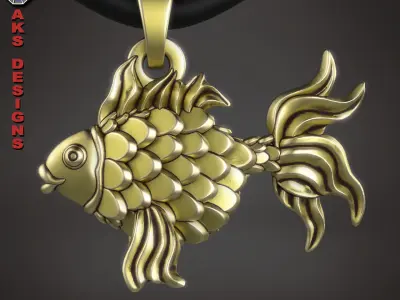  Pendant  organic Jewelry Fish 1 3D print model