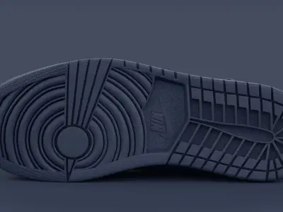 Air Jordan 1 Low Method of Make Midnight Navy Metallic Gold Low-poly 3D model