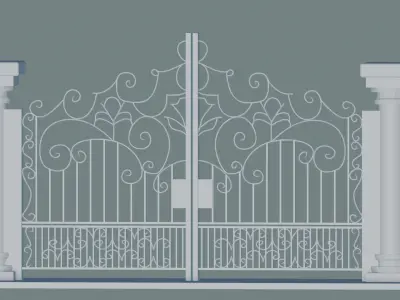 Artisan-Style 3D Gates for Luxury Architecture 3D print model