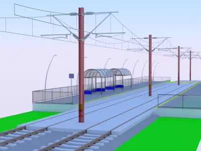 Tram stop II 3D model