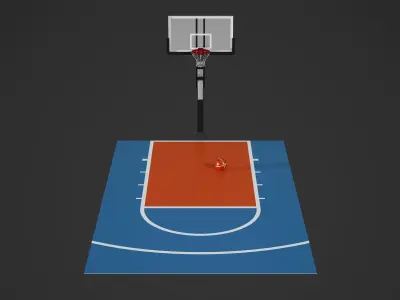 Outdoor basketball hoop 3D model