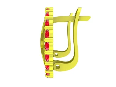 Luxury Cross Motif Halo Lever Back Earrings 3D Model 5985 3D print model