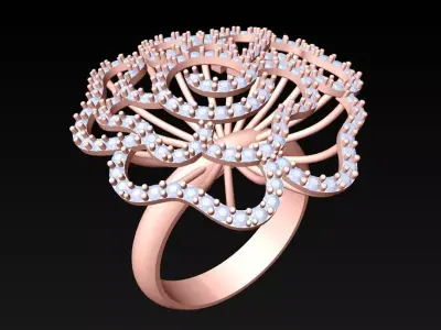Diamond Ring - Womens Rings - N3782 3D print model
