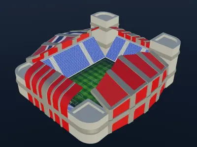 Football Stadium - Norway Low-poly 3D model