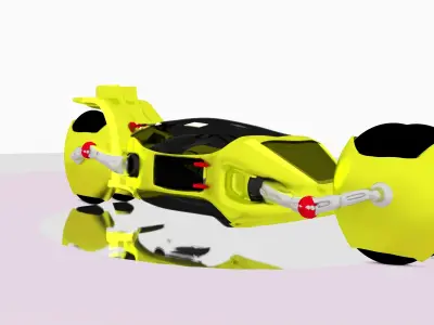  Futuristic Bike Low-poly 3D model