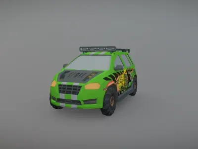Low Poly Post Apocalypse Simple Sport Car Low-poly 3D model