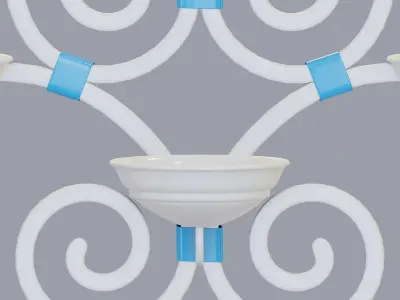 Decorative wrought iron wall lamp 3D model