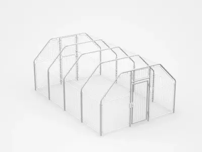 Industrial Safety Cage With Lock 3D model