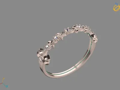 Womens Diamond Signet Ring Women Rings 3dmodels 3D print model 3D print model 3