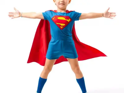 Hero Costume Child model pack Low-poly 3D model