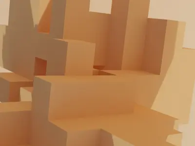 Geometric blocks V3 Low-poly 3D model