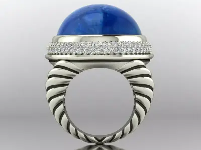 DY signature oval ring 3D print model