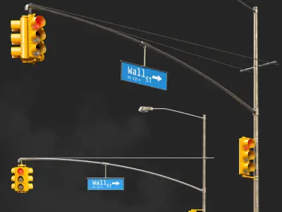 Traffic Light set01 Low-poly 3D model