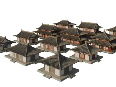 Traditional Japanese Architecture Pack 3D model