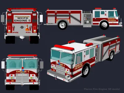 Pierce Fire Engine  3D model