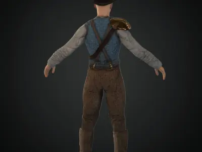  Steampunk rigged character Low-poly 3D model
