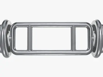 Triceps weight bar and weights 3D model