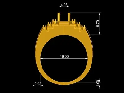 Luxury Square Stone Men Ring Jewelry  587 3D print model