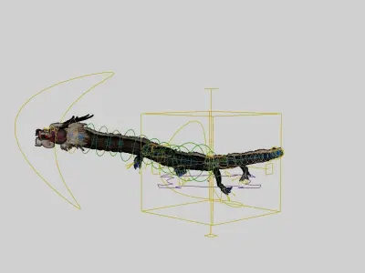 ASIA DRAGON - Rigged - Animated - Low poly - High poly Model Low-poly 3D model