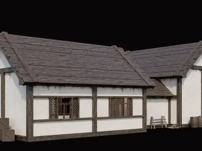 Medieval Village Pack 5 - 4 Assets - 4K Textures Game Ready Low-poly 3D model