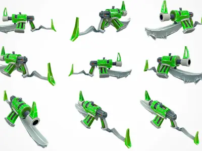 Fantasy Guns Low-poly 3D model