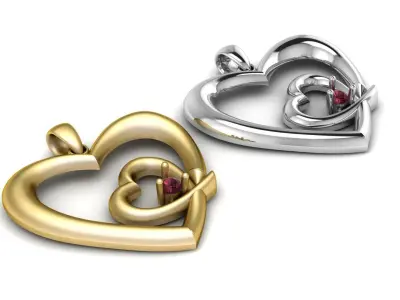 Women fashion Heart Pendant 3d Printable Model 3D print model