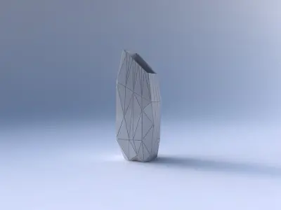 Vase bent rectangle with random triangle plates 2 3D print model