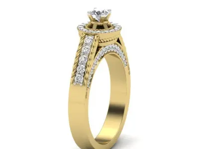 Solitaire Engagement Wedding Ring 3dmodel 3D print model