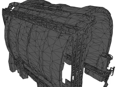 Industrial Tunnel Section 3D Model Low-poly 3D model