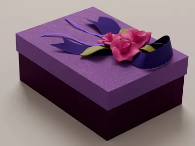 Package for Gift Purple 150 x 210 x 80mm 3D model