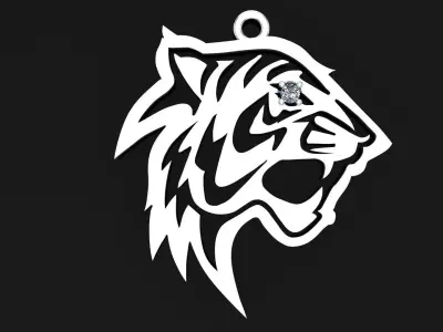 tiger pendant 3D model 3D print model