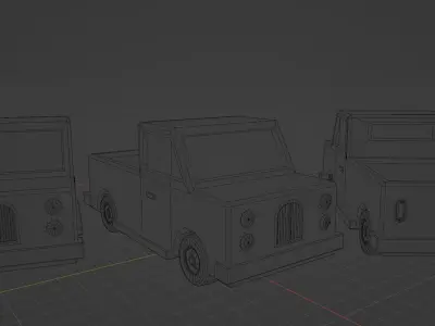 Low Poly Pickup Truck Low-poly 3D model