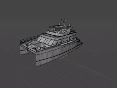 60 POWER CATAMARAN  luxury 3D Rendering 3D model