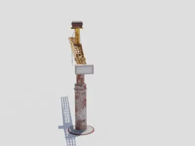 Crane 3D model Low-poly 3D model