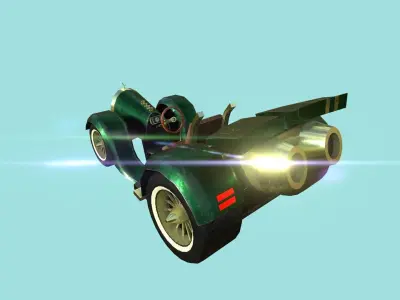 Kart Vehicle 02 - Racing Car - Classic Style Low-poly 3D model