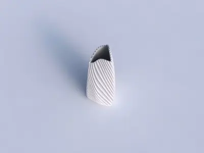 Vase curved tipping triangle with bent extruded lines 3 3D print model