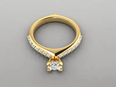 Ring M25   The luxury female ring with gem wedding 3D print model