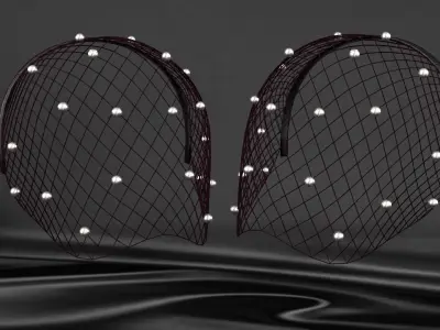 Hoop with web  beads 3D model