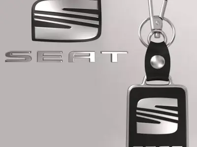Seat car metal logo keychain 3d model  3D model