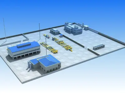 Middle east natural gas station  3D model