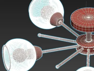 de-markt-city-vita-220012005 five light ceiling fixture 3D model
