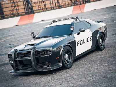 American Muscle Police Car 3D model