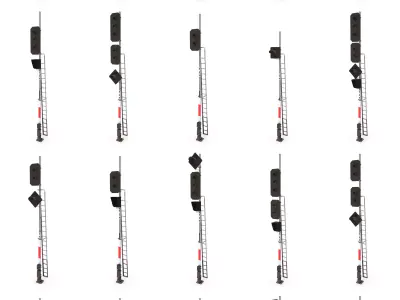 Train Traffic Light Pack 1 Low-poly 3D model