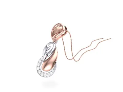 candera collection silver and rose gold necklace 3D print model